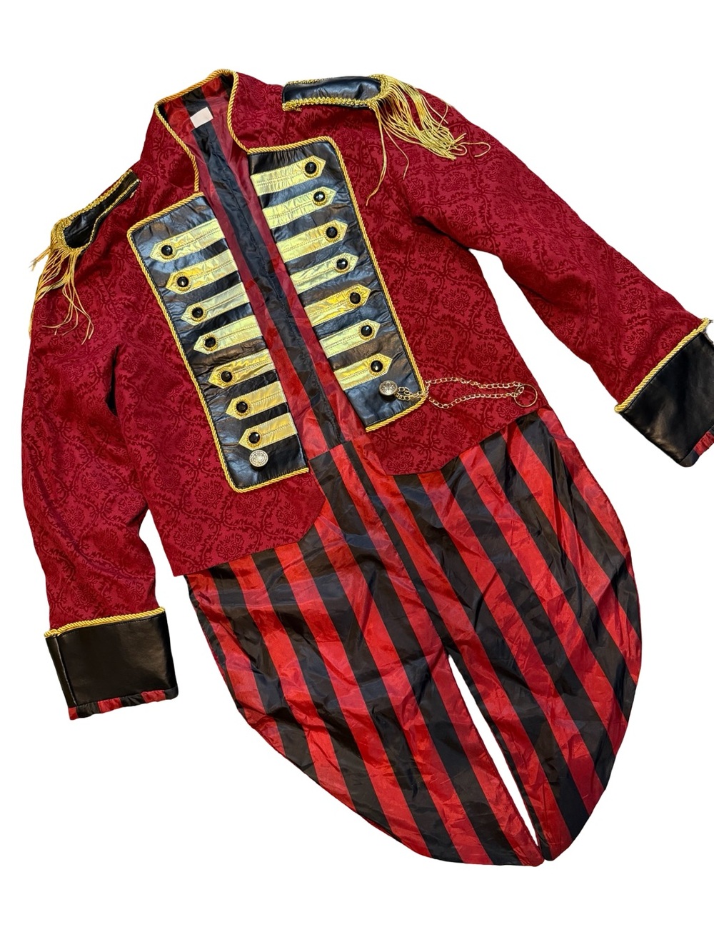 Spirit Men's Red and Black Ringmaster Jacket with Gold Trim